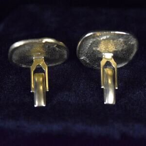 Vintage Modern "Brutalist" Cufflinks Mid Century Modern Gold-Tone 1.25" Square